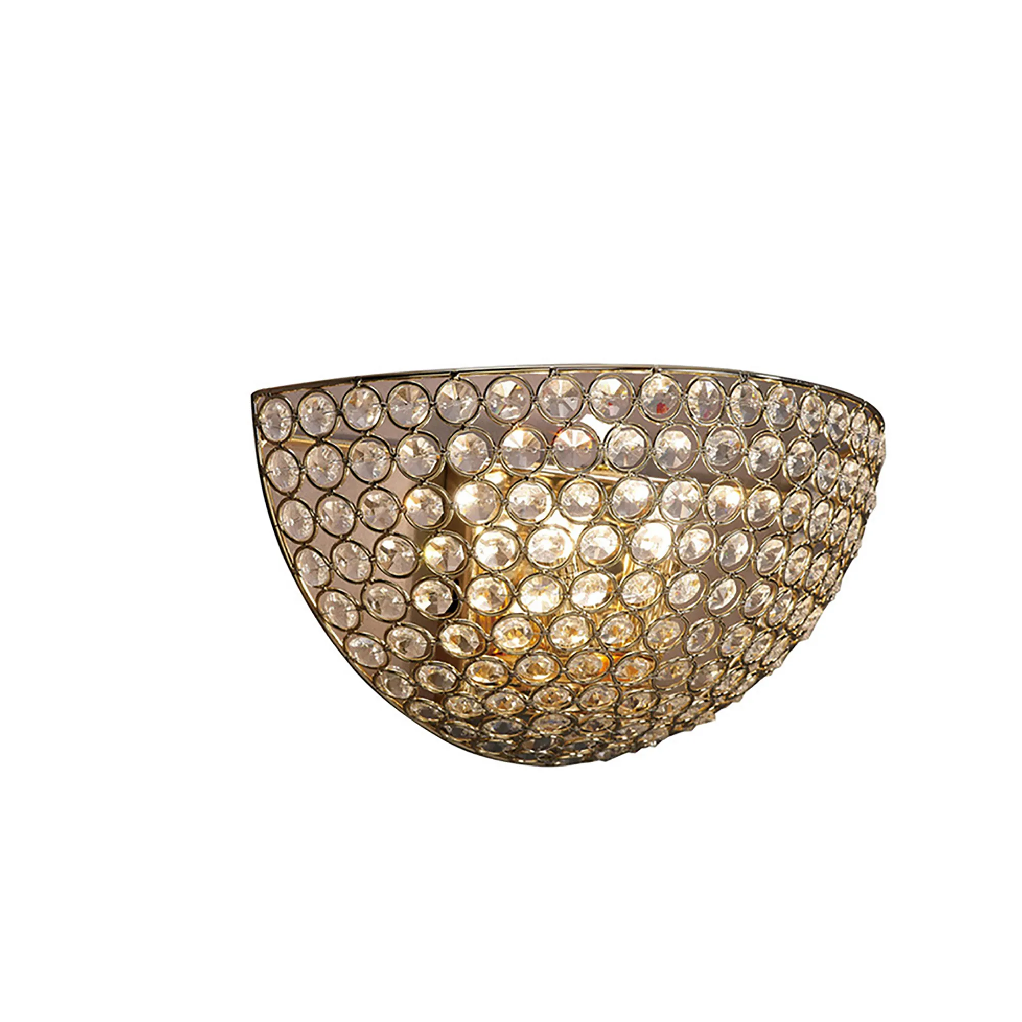 Ava French Gold Crystal Wall Lights Diyas Wall Washers